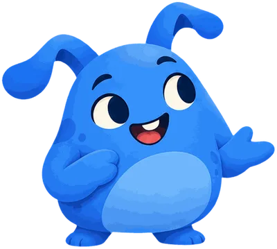 Pip, a blue companion, chatting.